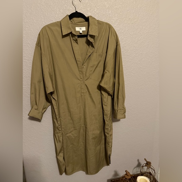 Olive Shirt Dress - Picture 5 of 7